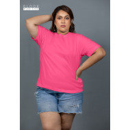 WOMENS PLUS T-SHIRT-PINK-DWP 50001 